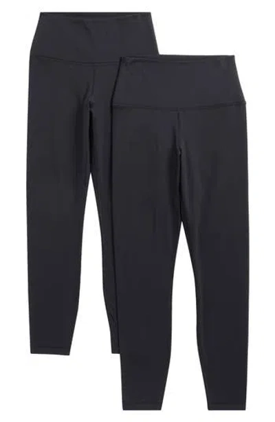 Yogalicious Polarlux Assorted 2-pack Everyday Fleece Leggings In Black