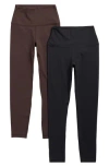 Yogalicious Polarlux Assorted 2-pack Everyday Fleece Leggings In Black