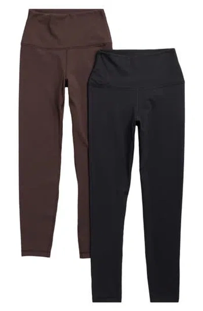 Yogalicious Polarlux Assorted 2-pack Everyday Fleece Leggings In Black