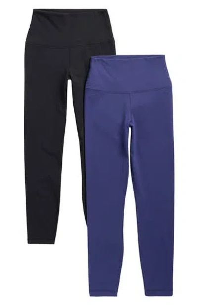 Yogalicious Polarlux Assorted 2-pack Everyday Fleece Leggings In Blue