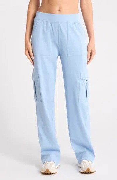 Yogalicious Rib Qiyana Straight Leg Pants In Blue