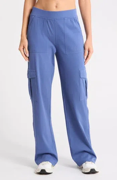 Yogalicious Rib Qiyana Straight Leg Pants In Blue