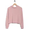 Yogalicious Rise Up French Terry Raw Hem Hoodie In Pink