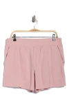 Yogalicious Rise Up Raw Edge French Terry Shorts In Black