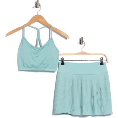 Yogalicious Rosaline Sports Bra & Skort Set In Blue