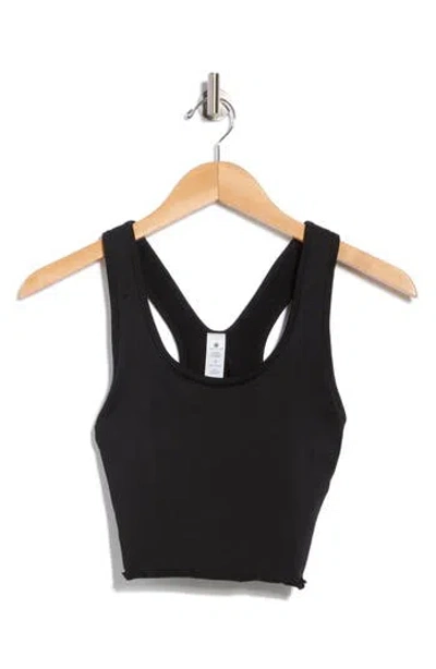 Yogalicious Seamless Hollywood Lettuce Edge Racerback Bralette In Black