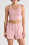 Yogalicious Seamless Hollywood Lettuce Edge Racerback Bralette In Pink