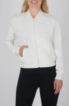 Yogalicious Second Avenue Full Zip Scuba Bomber Jacket In Htr.seaside Sand