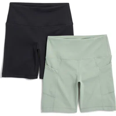 Yogalicious Set Of 2 Lux High Waist Bike Shorts In Multi