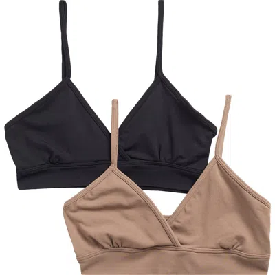 Yogalicious Set Of 2 Skin Soft Smoothing Kyla Crossover Bralettes In Multi
