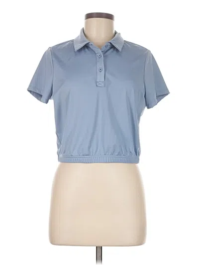 Pre-owned Yogalicious Short Sleeve Polo Shirt In Blue