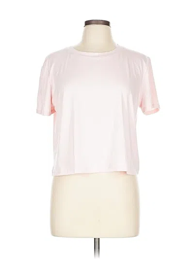 Pre-owned Yogalicious Short Sleeve Top Pink Crew Neck Tops