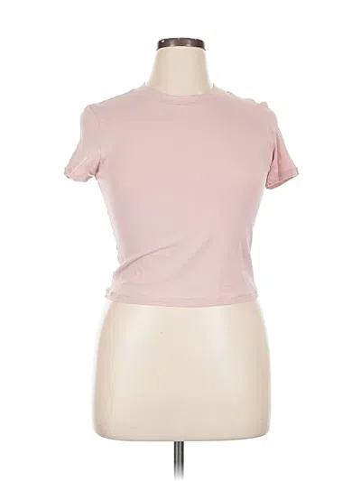 Pre-owned Yogalicious Short Sleeve Turtleneck In Pink
