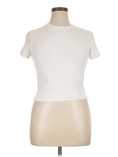 Pre-owned Yogalicious Short Sleeve Turtleneck In White