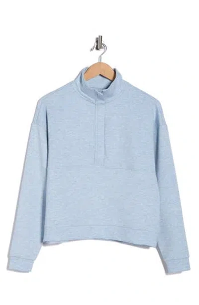 Yogalicious Skyline Scuba Knit Half Zip Sweatshirt In Blue