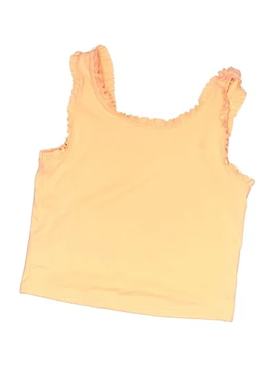 Pre-owned Yogalicious Kids' Sleeveless Top Orange Sweetheart Neckline Tops
