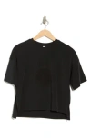 Yogalicious Slinky Rib High Low Boxy Tee In Black