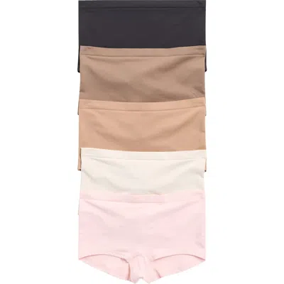 Yogalicious Soft Smoothing Seamless 5-pack Assorted Boyshorts In Multi