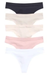 Yogalicious Soft Smoothing Seamless 5-pack Assorted Thongs In Multi