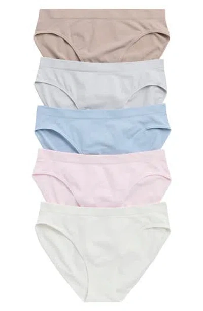 Yogalicious Soft Smoothing Seamless 5-pack Assorted Briefs In Earth And Air Multi 2