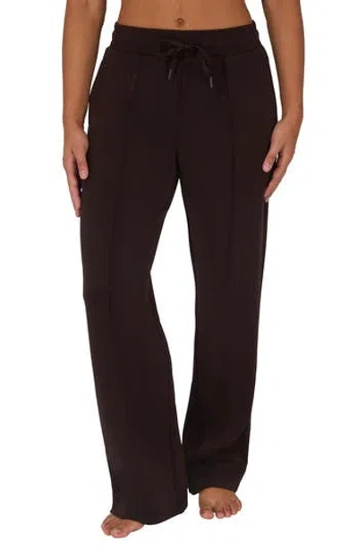 Yogalicious Softlite Timeless Pintuck Sandwash Pants In Brown