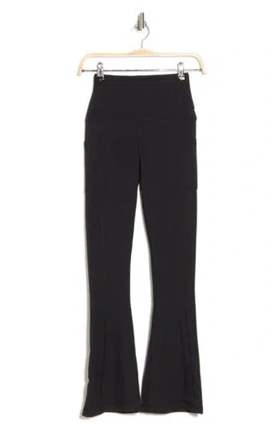 Yogalicious Softlux Raina High Waist Flare Leggings In Black