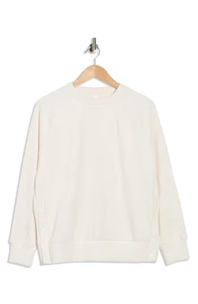 Yogalicious Sophie Dreamy Ribbed Velour Sweatshirt In Neutral