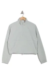 Yogalicious Spring Peak Crop Half Zip Anorak Jacket In Puritan Grey