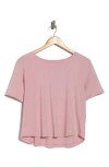 Yogalicious Stone Washed Pima Cotton Crop T-shirt In Multi