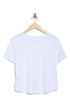 Yogalicious Stone Washed Pima Cotton Crop T-shirt In White