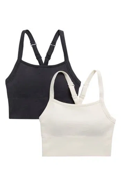 Yogalicious Stonewash 2-pack Seamless Sports Bras In Black