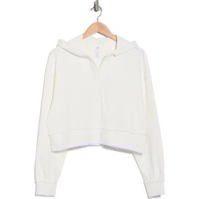 Yogalicious Stonewash Crop Hoodie In White