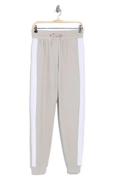 Yogalicious Stripe Fleece Joggers In Brown