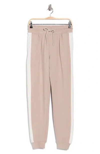 Yogalicious Stripe Fleece Joggers In Pink