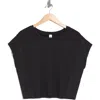 Yogalicious Super Soft Fusion Boxy Top In Black