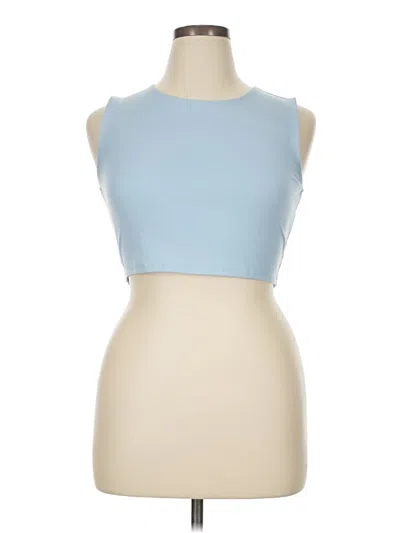 Pre-owned Yogalicious Tank Top Blue Strapless Neckline Tops