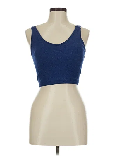Pre-owned Yogalicious Tank Top Blue Strapless Neckline Tops