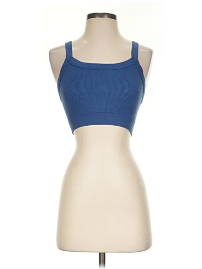 Pre-owned Yogalicious Tank Top Blue Strapless Neckline Tops