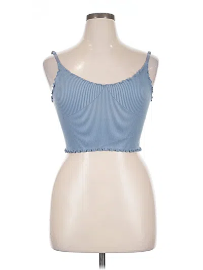 Pre-owned Yogalicious Tank Top Blue Sweetheart Neckline Tops