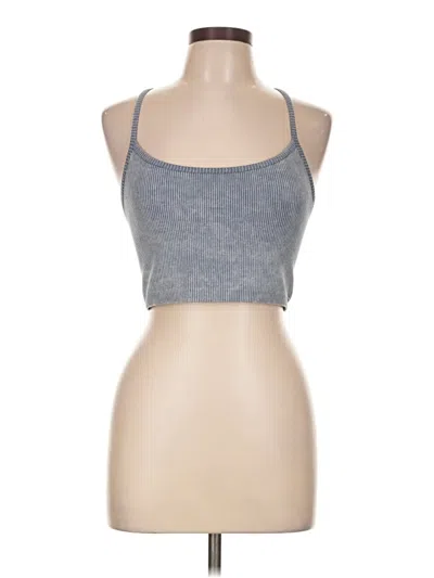 Pre-owned Yogalicious Tank Top Gray Halter Neckline Tops