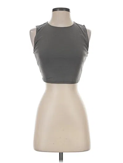 Pre-owned Yogalicious Tank Top Gray Halter Neckline Tops