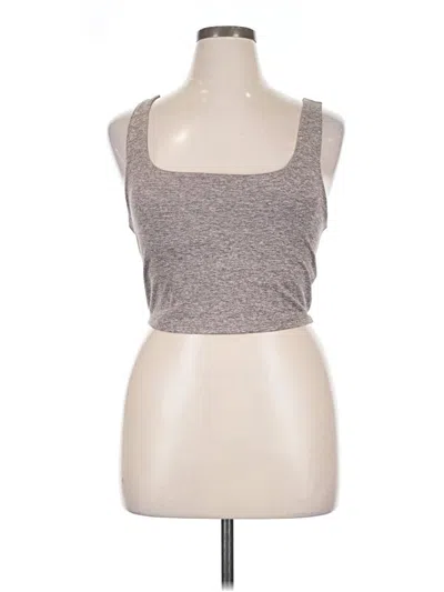 Pre-owned Yogalicious Tank Top Gray Strapless Neckline Tops