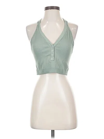 Pre-owned Yogalicious Tank Top Green Halter Neckline Tops