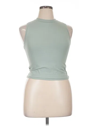 Pre-owned Yogalicious Tank Top Green Halter Neckline Tops
