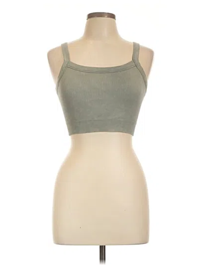 Pre-owned Yogalicious Tank Top Green Strapless Neckline Tops