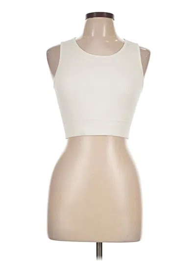 Pre-owned Yogalicious Tank Top Ivory Halter Neckline Tops