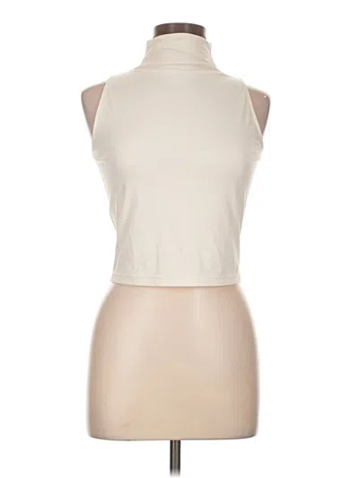 Pre-owned Yogalicious Tank Top Ivory Halter Neckline Tops
