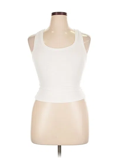 Pre-owned Yogalicious Tank Top Ivory Halter Neckline Tops In White