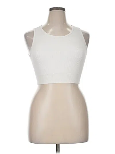 Pre-owned Yogalicious Tank Top Ivory Strapless Neckline Tops
