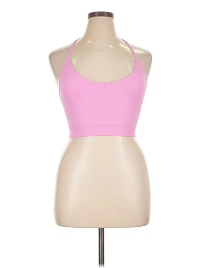 Pre-owned Yogalicious Tank Top Pink Halter Neckline Tops